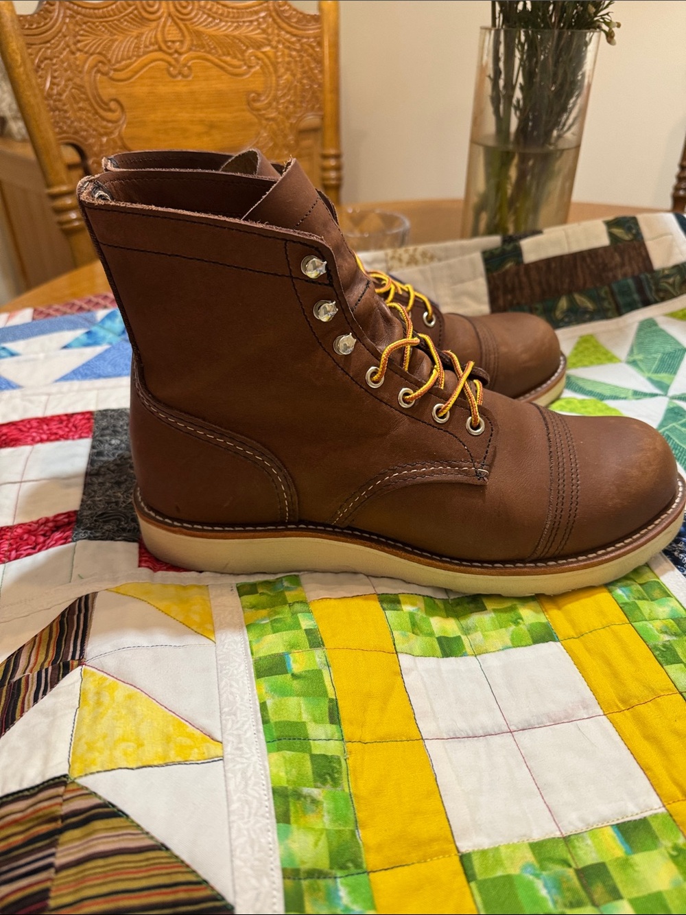 Men's Brown Leather Work Red Wing 9D Very Good Clean Condition